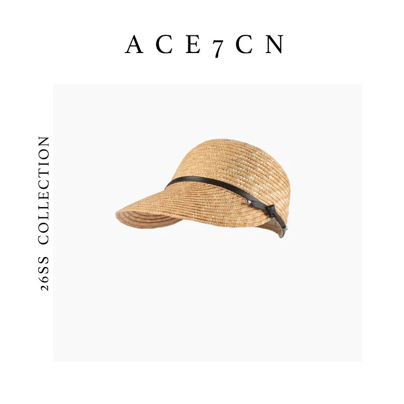Hand-Woven Raffia Equestrian Cap — ACE7CN