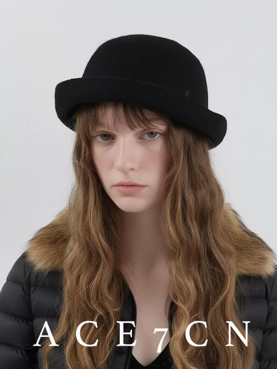 Roll-Brim Wool-Blend Fedora — ACE7CN