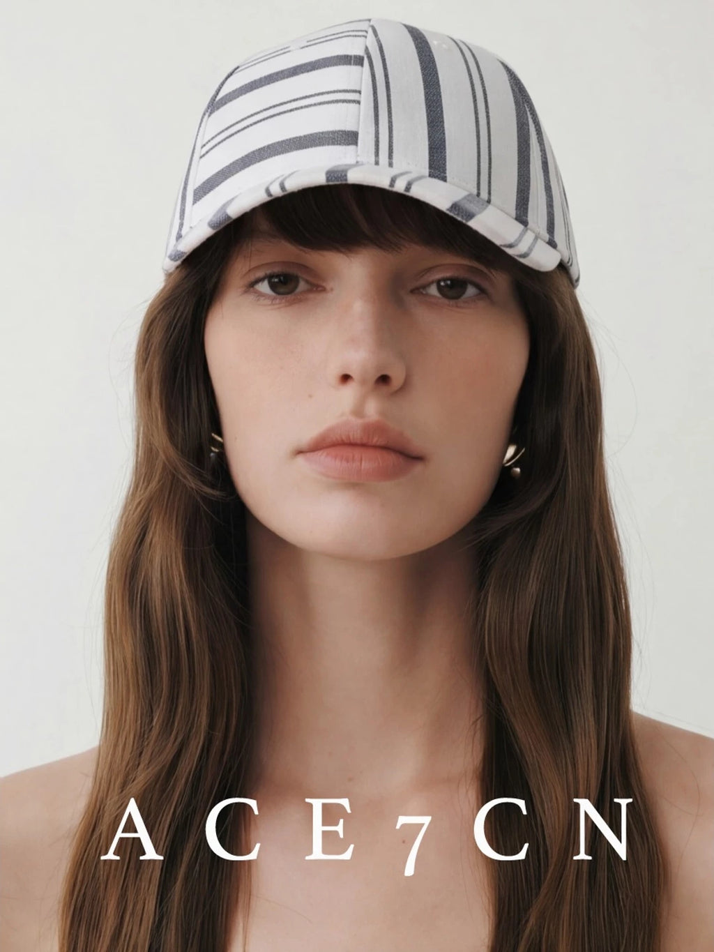 Striped Linen Baseball Cap — ACE7CN