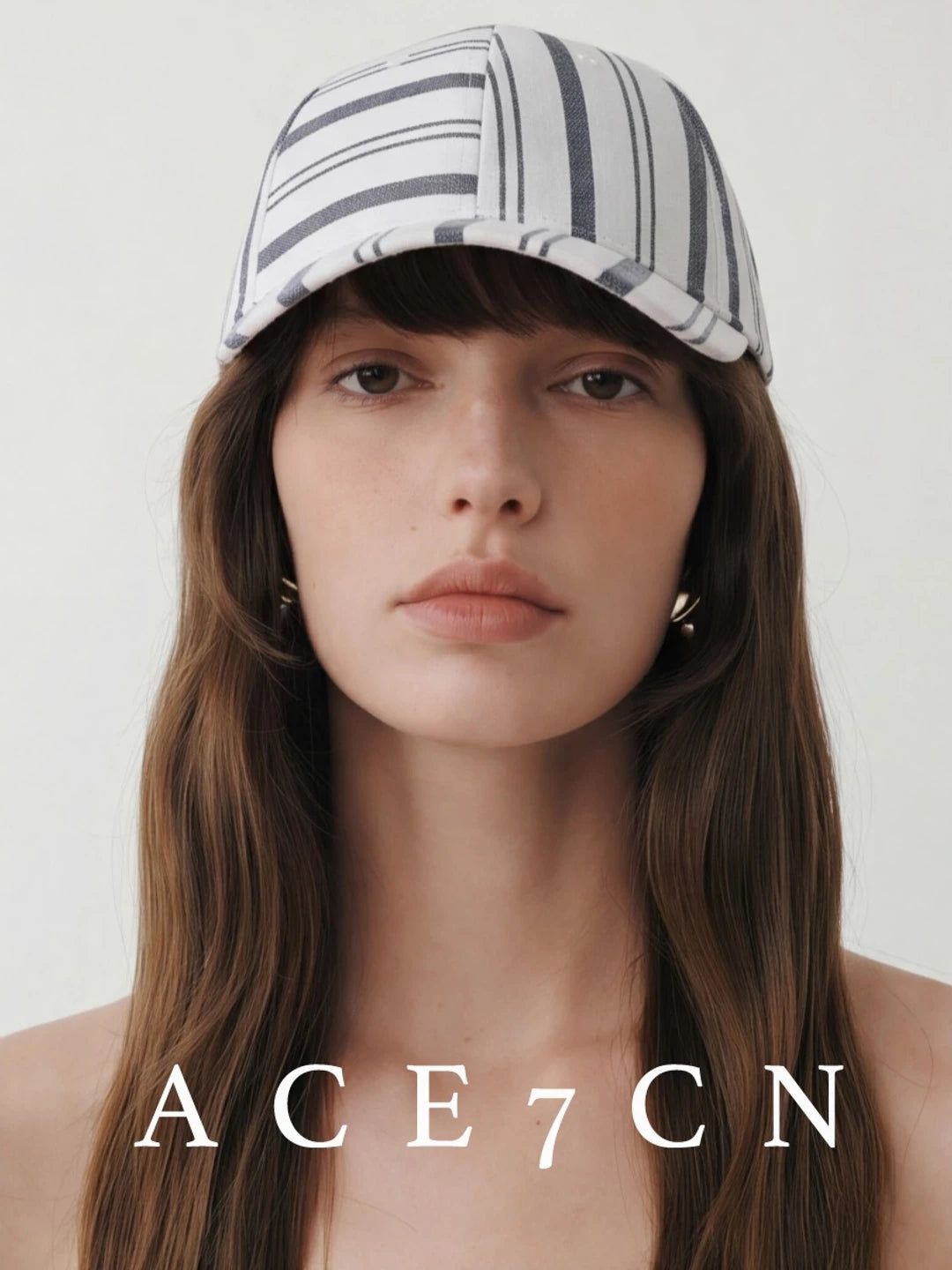 Striped Linen Baseball Cap — ACE7CN