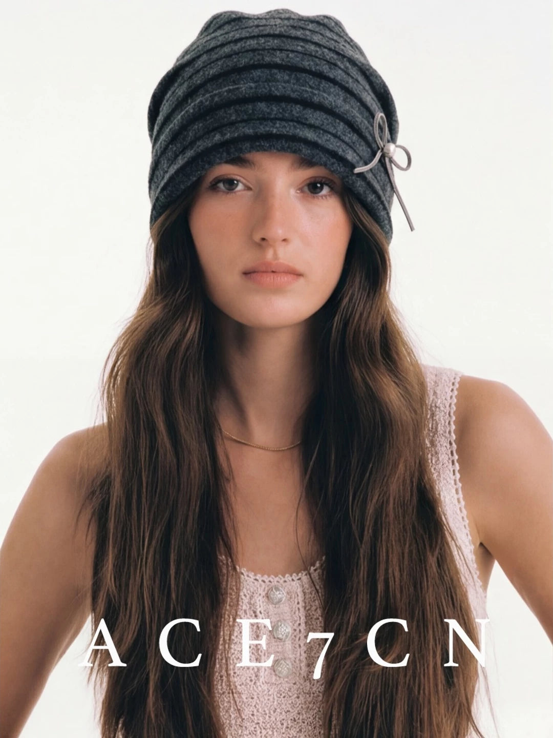 Striped Knit Slouch Beanie — ACE7CN