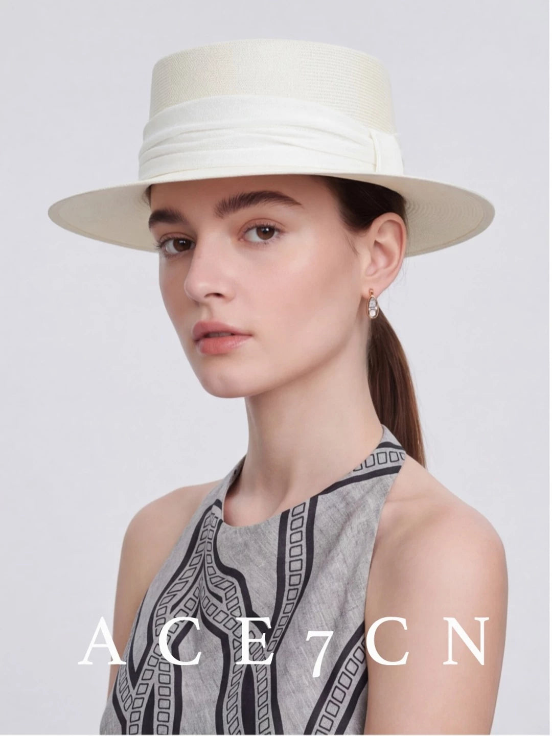 Handmade Wide-Brim Straw Boater — ACE7CN