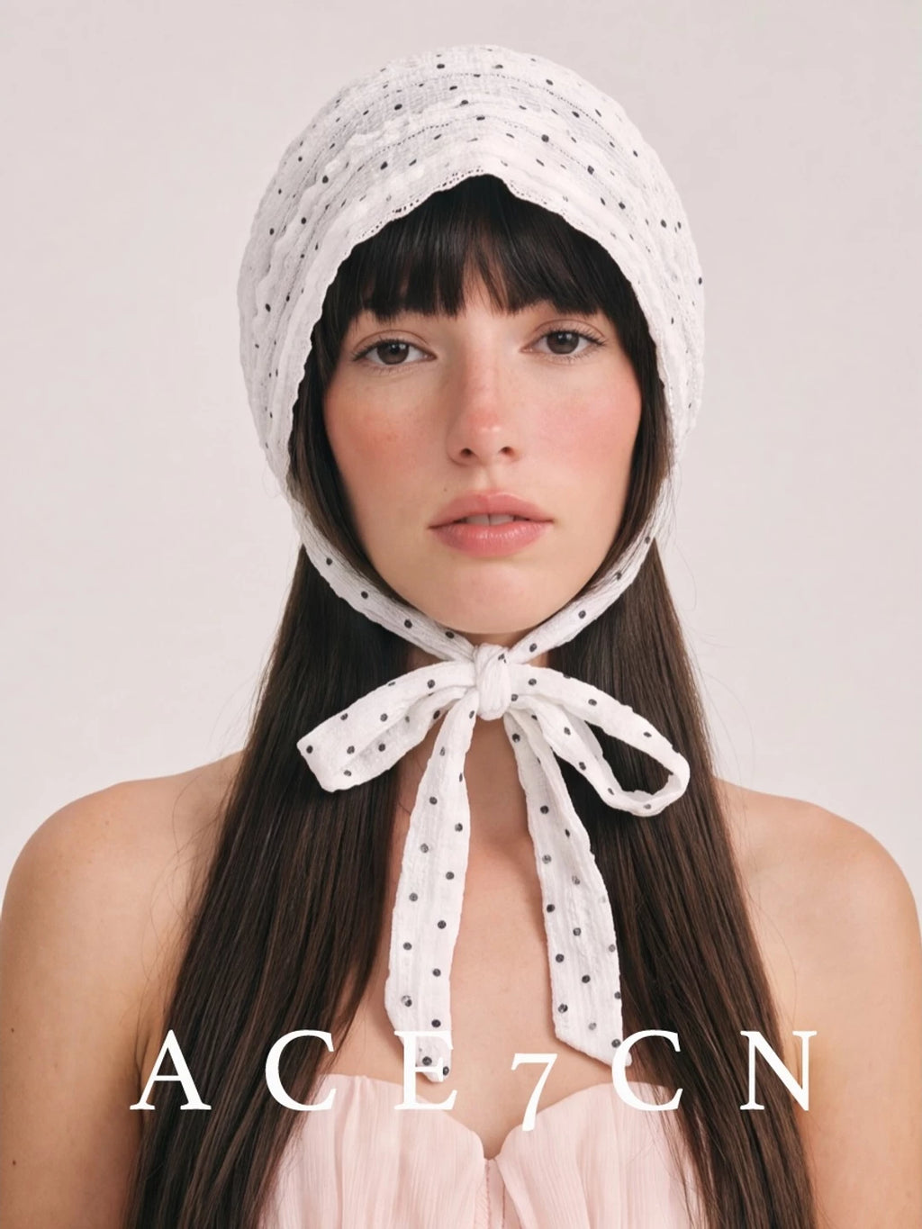 Polka-Dot Tie Head Scarf Hat — ACE7CN