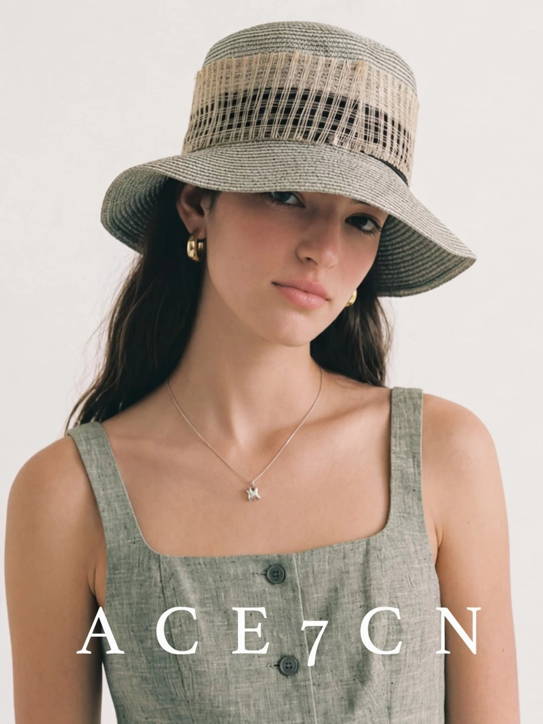 Gray Runway Straw Fedora — ACE7CN