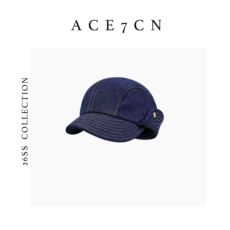 Roll-Brim Denim Bucket Hat — ACE7CN
