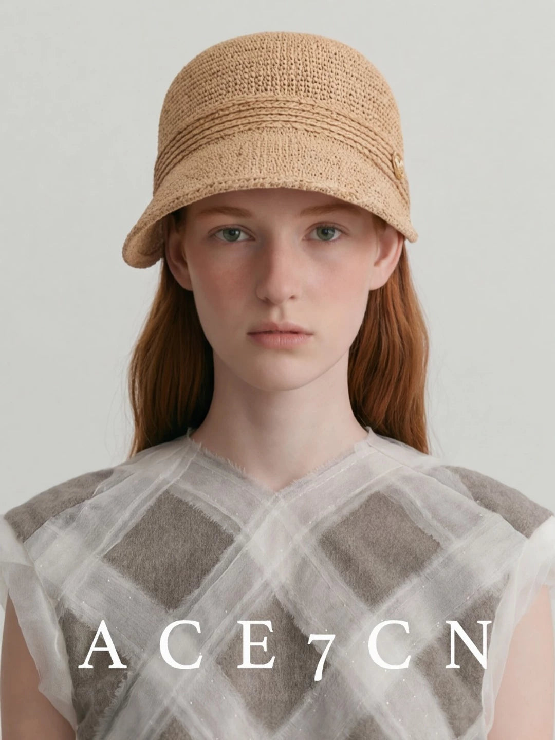 Wide-Brim Raffia Equestrian Hat — ACE7CN