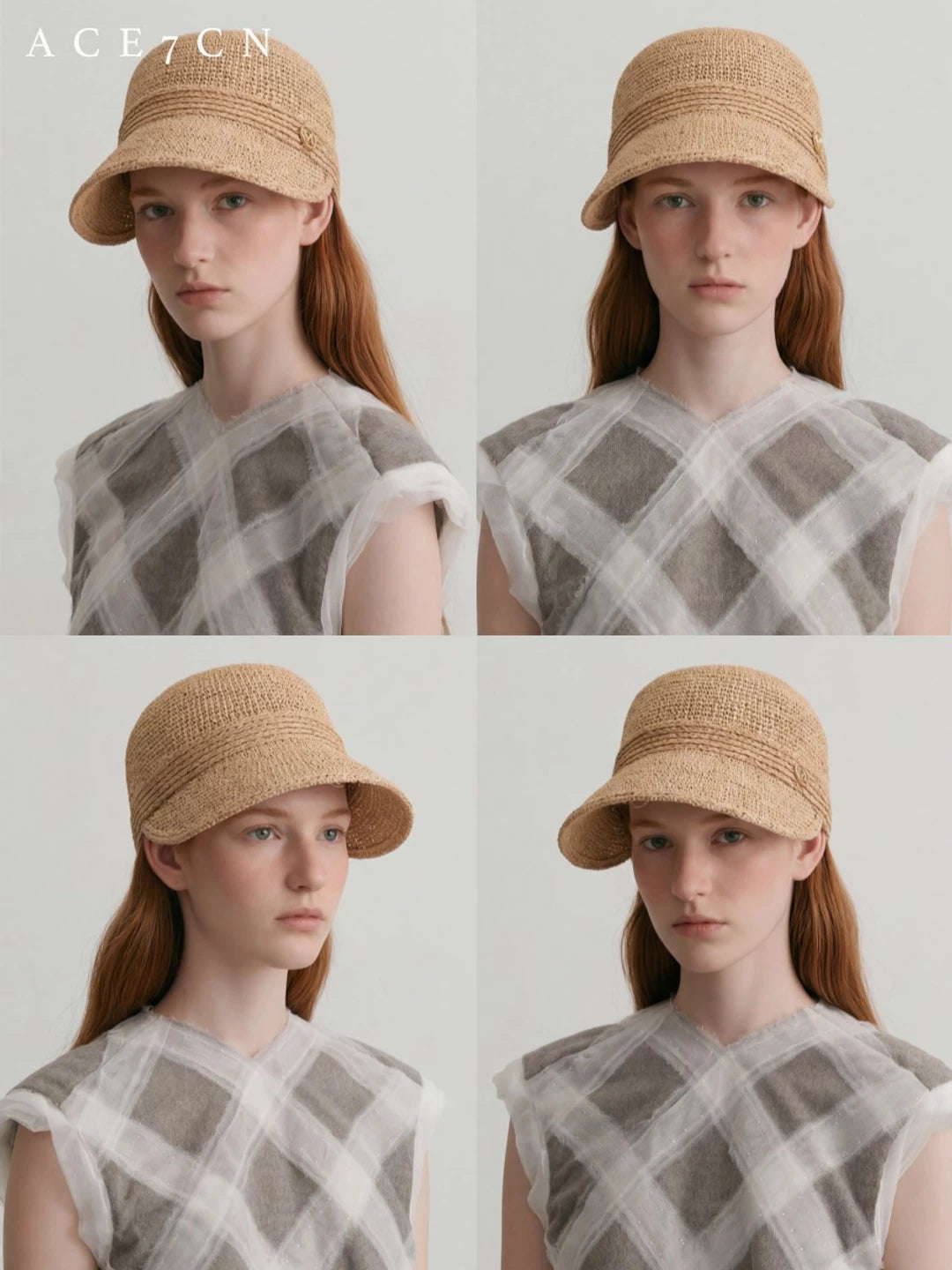 Wide-Brim Raffia Equestrian Hat — ACE7CN