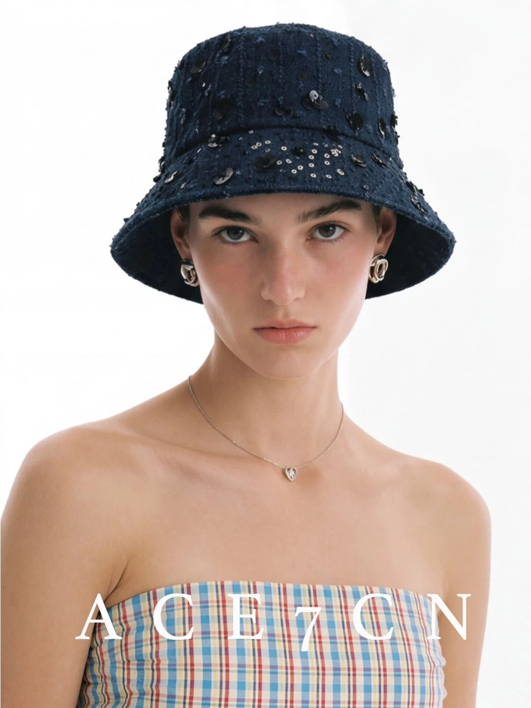 Sequin Denim Bucket Hat — ACE7CN