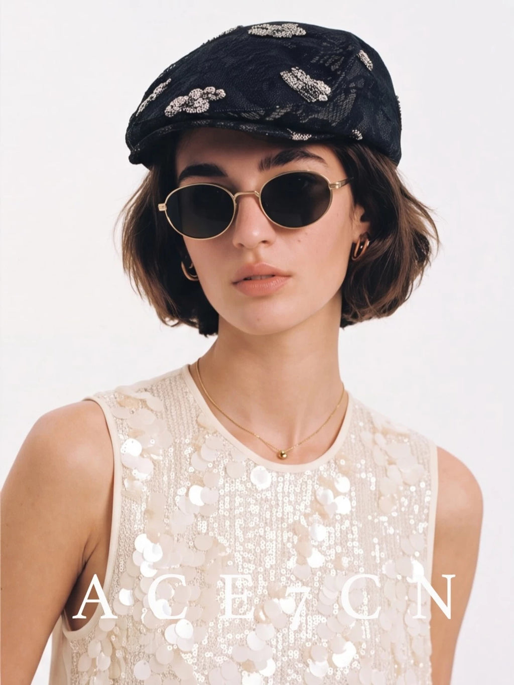 Floral Tencel-Linen Beret — ACE7CN