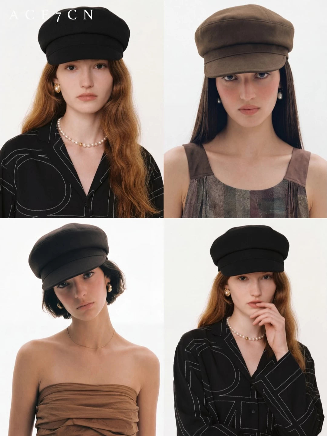 Generous-Fit Suede Octagonal Cap — ACE7CN