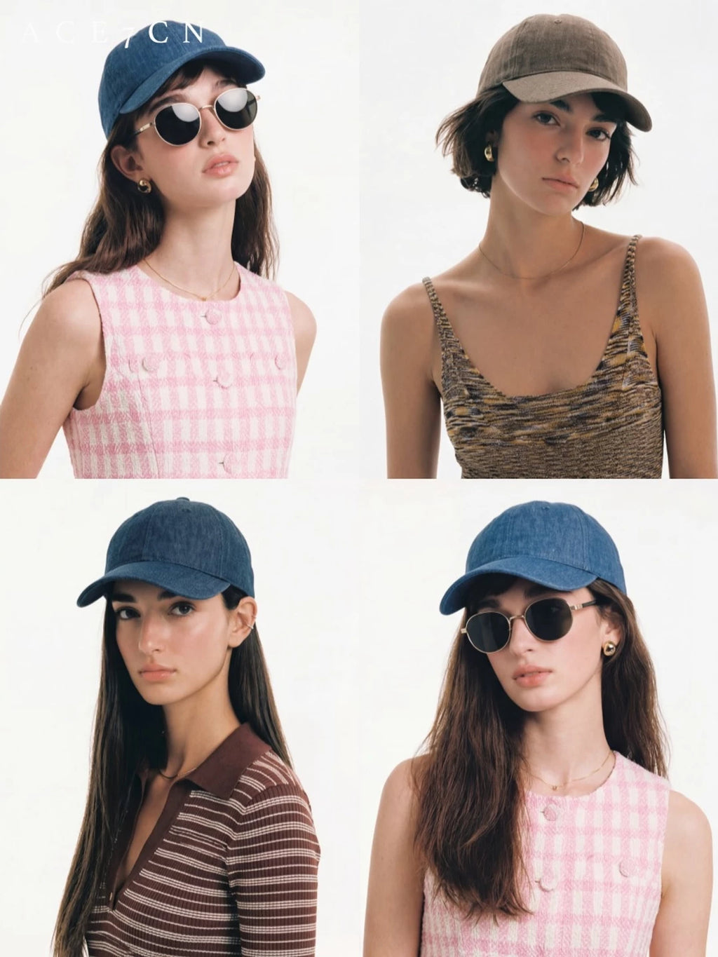 Denim-Linen Equestrian Cap — ACE7CN