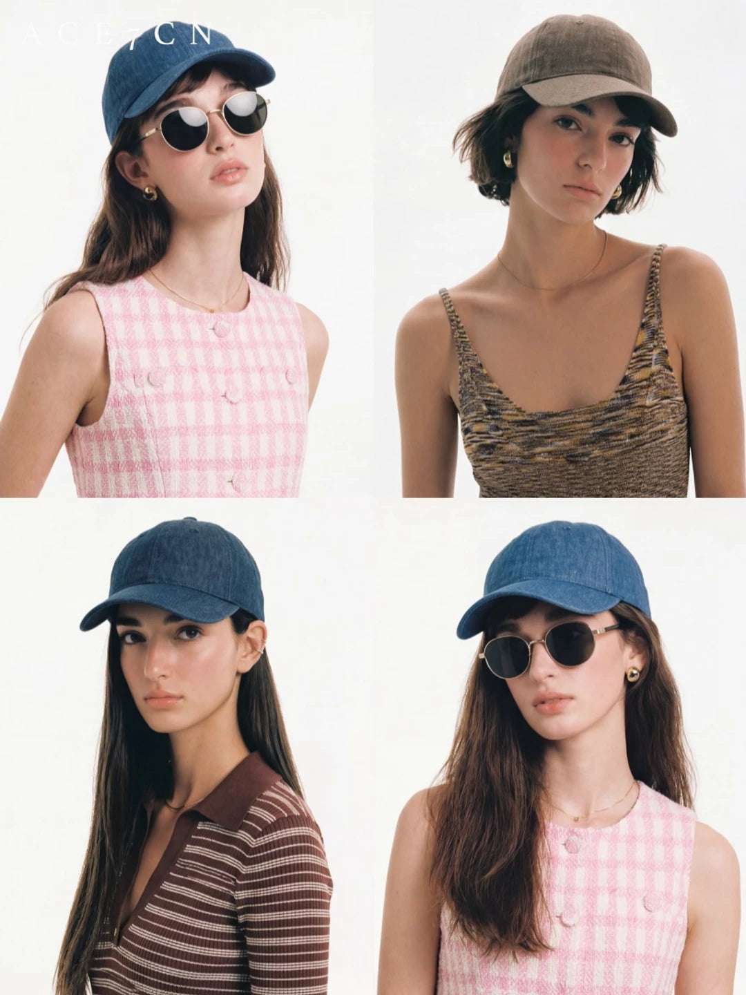 Denim-Linen Equestrian Cap — ACE7CN