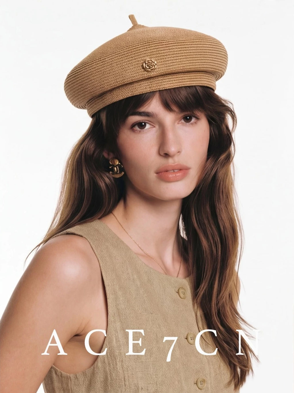Camellia Sculpted Straw Pillbox Hat — ACE7CN