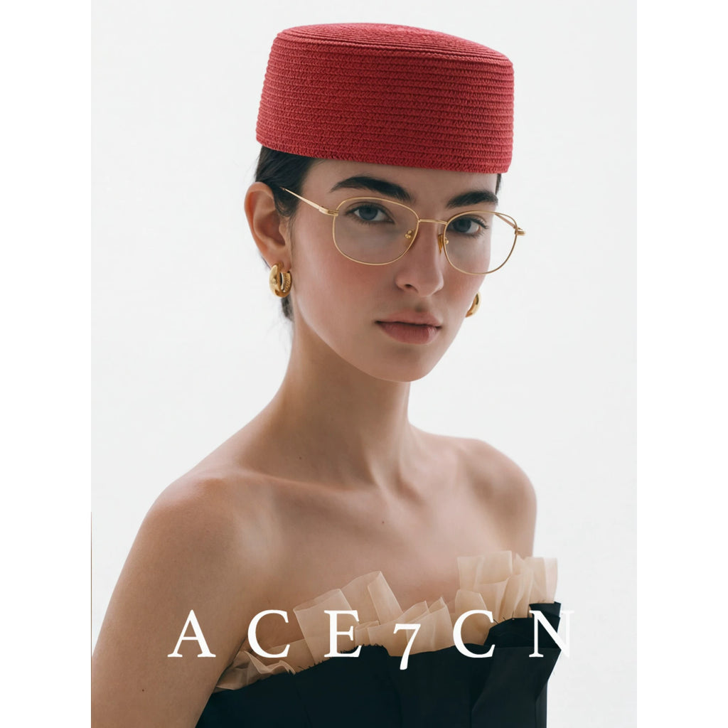 Round Straw Pillbox Hat — ACE7CN