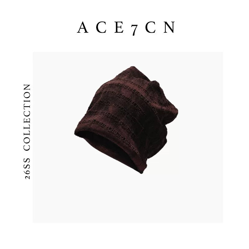 Ink-Dyed Pleated Turban Beanie — ACE7CN