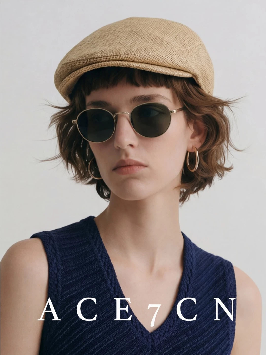 Textured Fabric Flat Cap — ACE7CN
