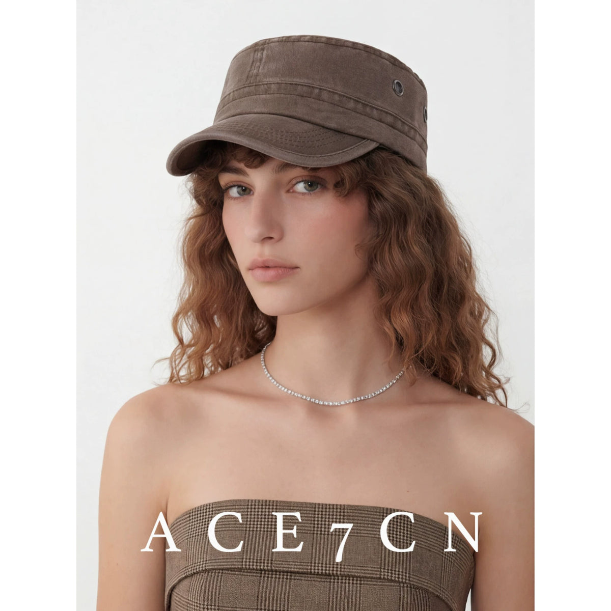 Distressed Denim Flat-Brim Baseball Cap — ACE7CN