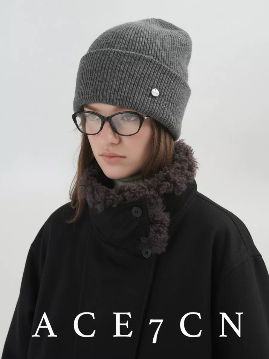 Roll-Brim Wool Ear-Flap Beanie — ACE7CN