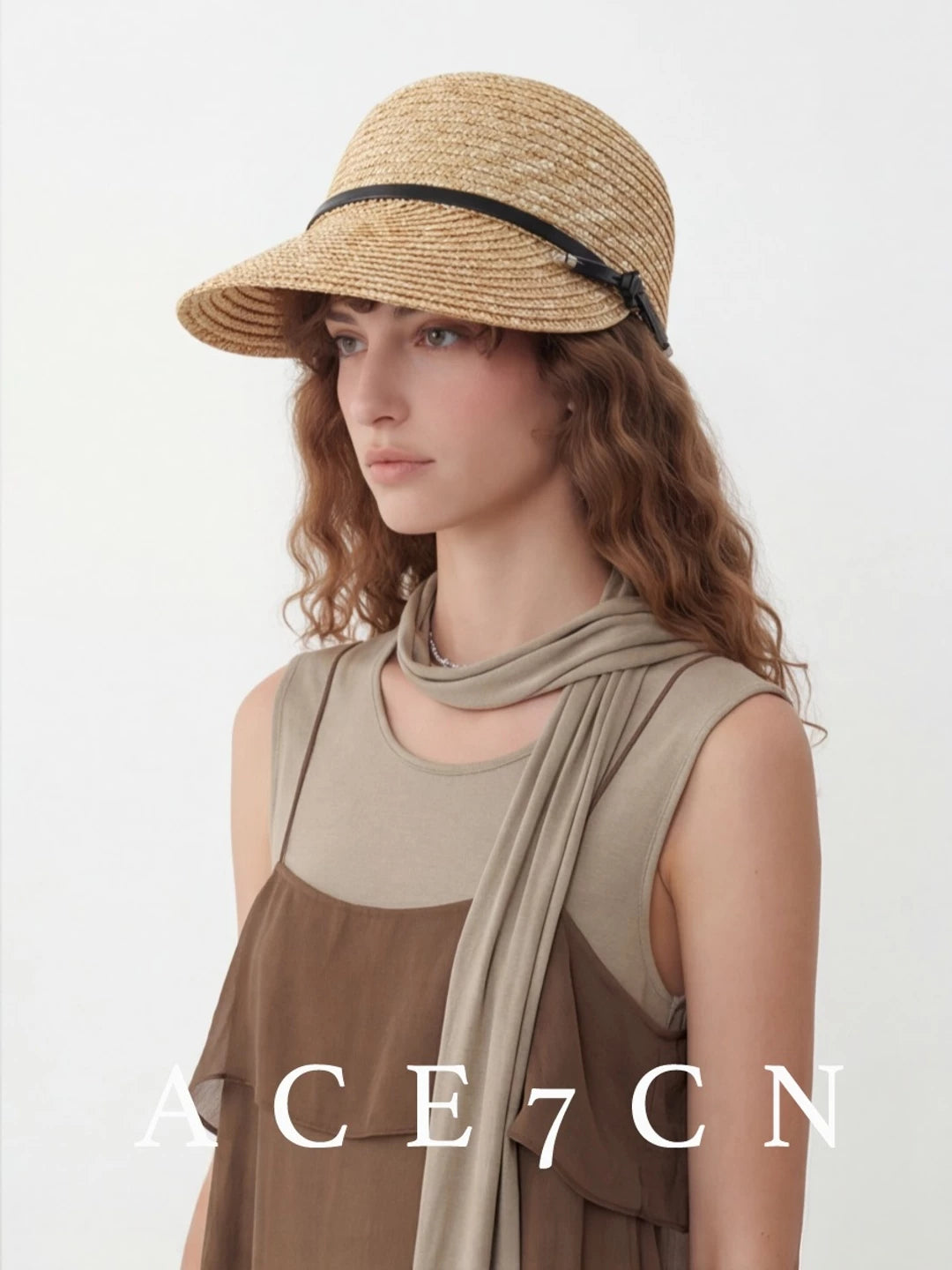 Hand-Woven Raffia Equestrian Cap — ACE7CN