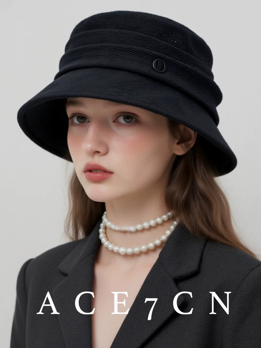 Short-Brim Tweed Bucket Hat — ACE7CN