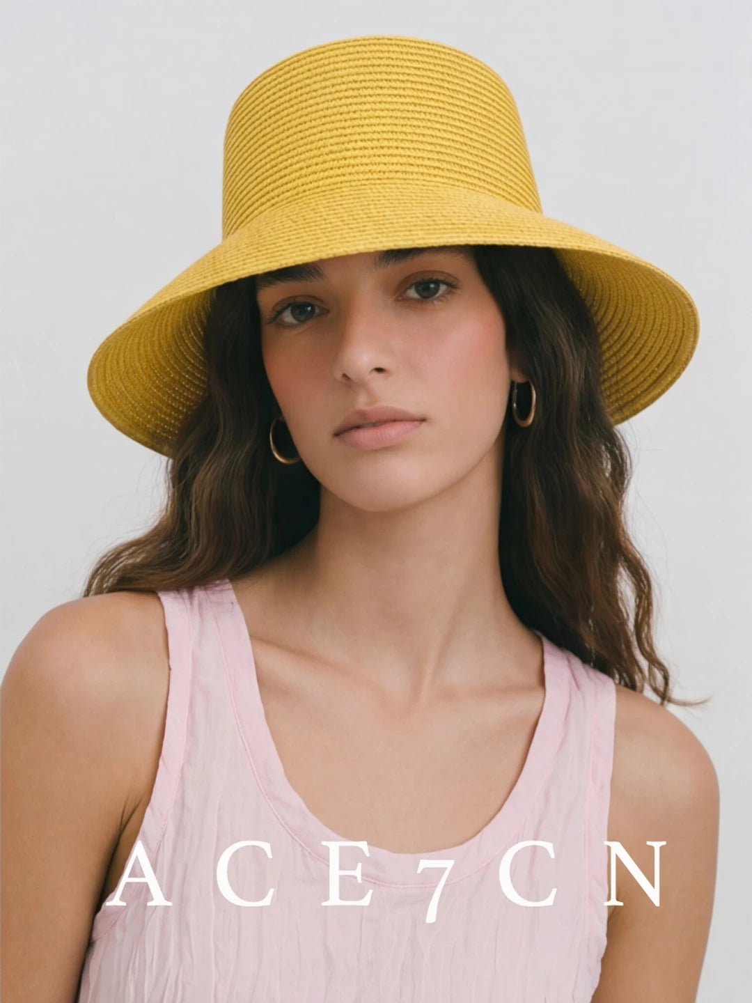 Wide-Brim Straw Sun Hat — ACE7CN