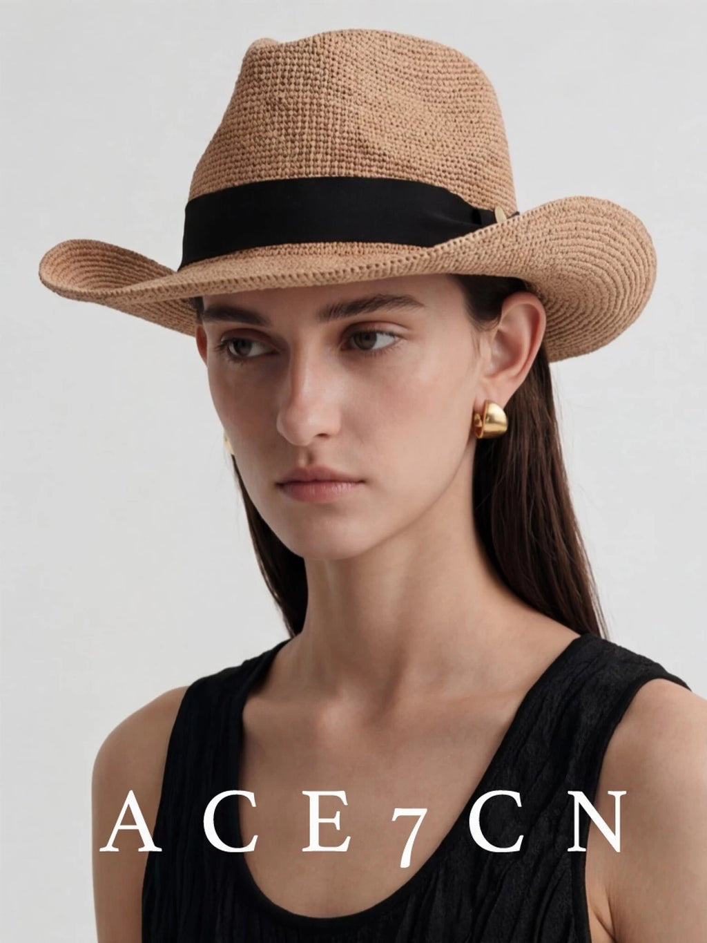 Hand-Woven Raffia Western Fedora — ACE7CN