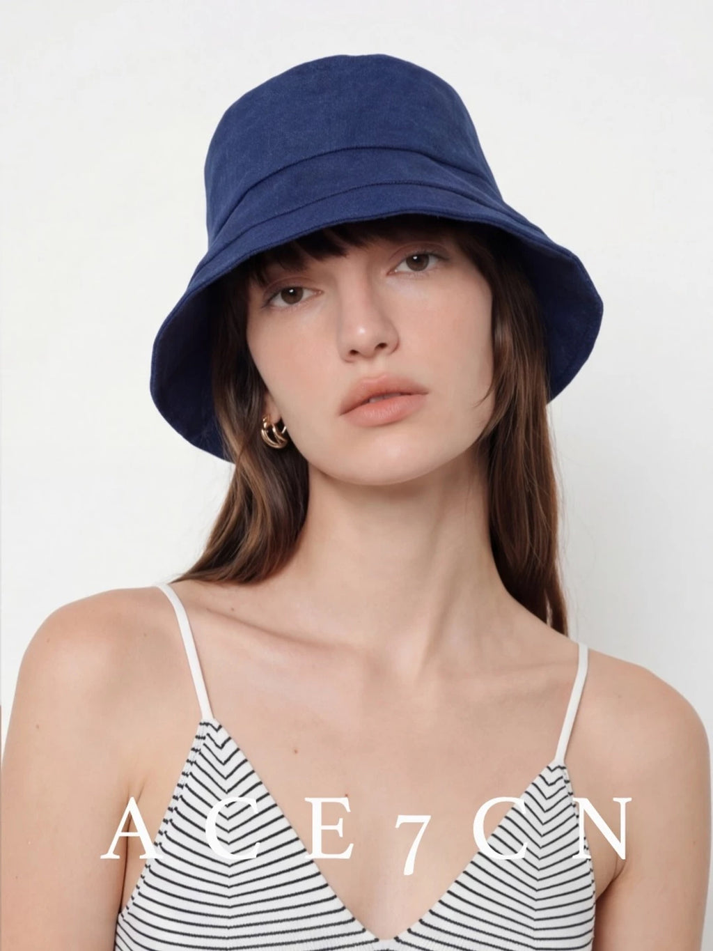 Wide-Brim Linen Bucket Hat — ACE7CN