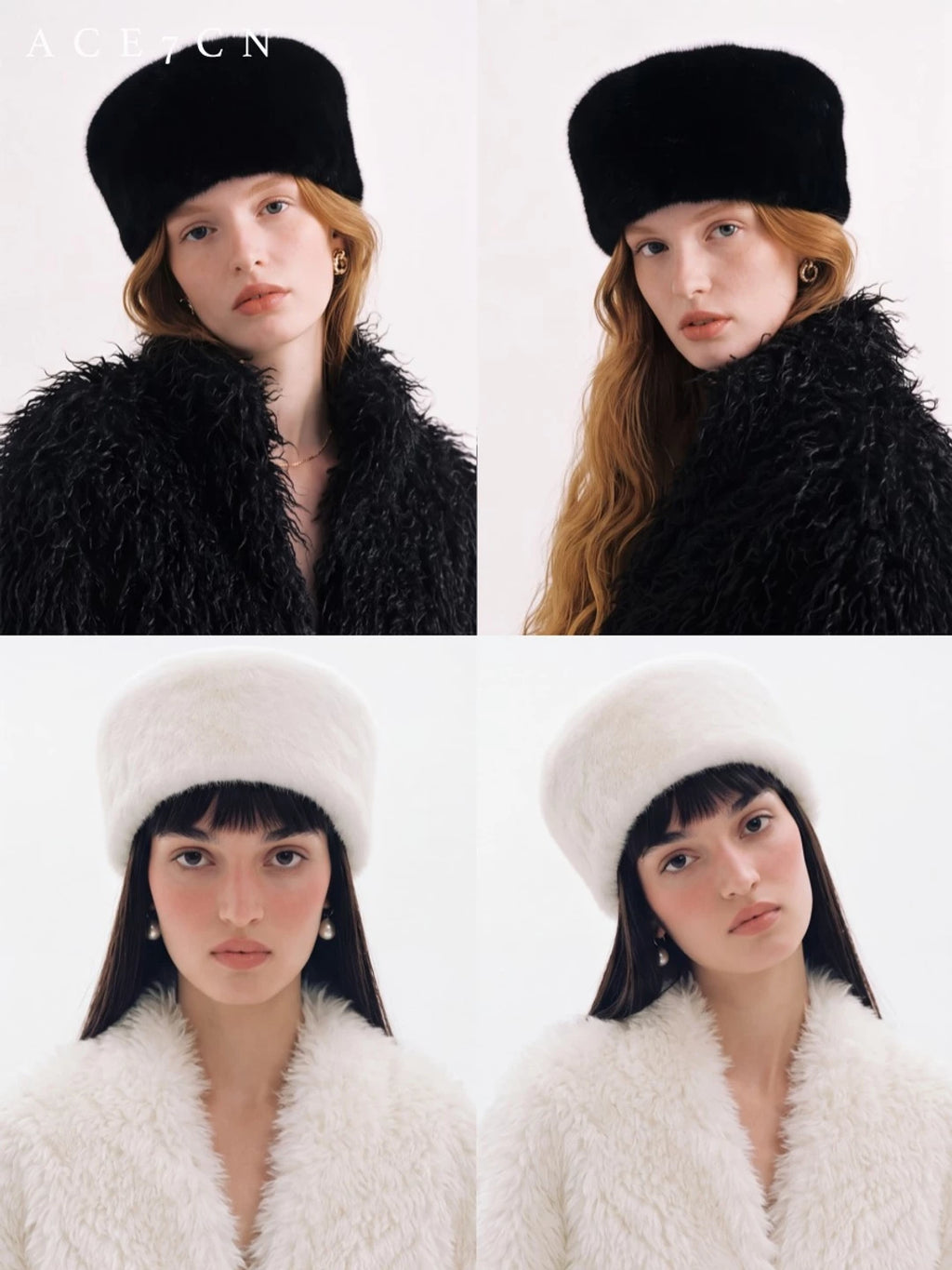 Faux-Mink Plush Pillbox Hat — ACE7CN
