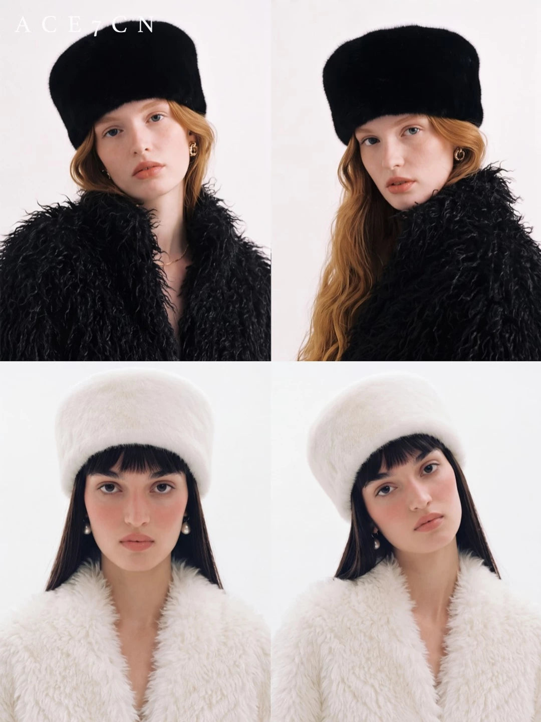 Faux-Mink Plush Pillbox Hat — ACE7CN