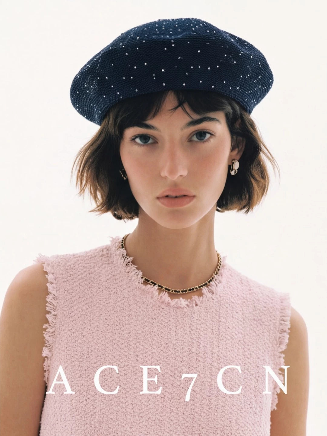 Fine Sequin Painter Beret — ACE7CN