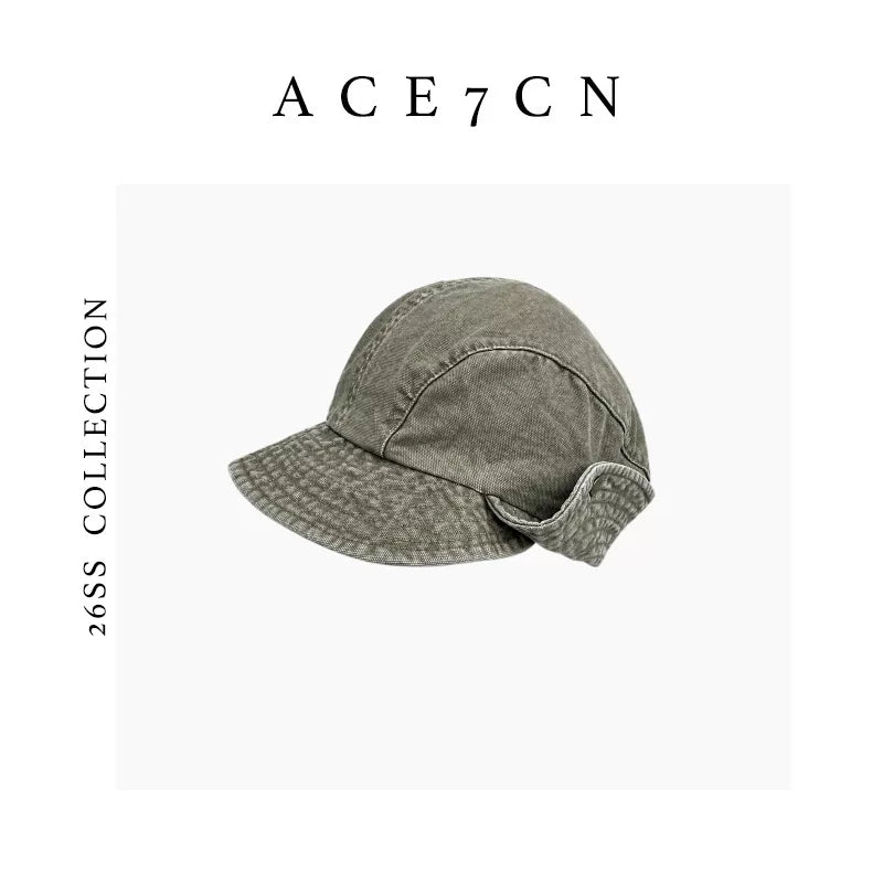 Sand-Washed Ear-Flap Riding Cap — ACE7CN
