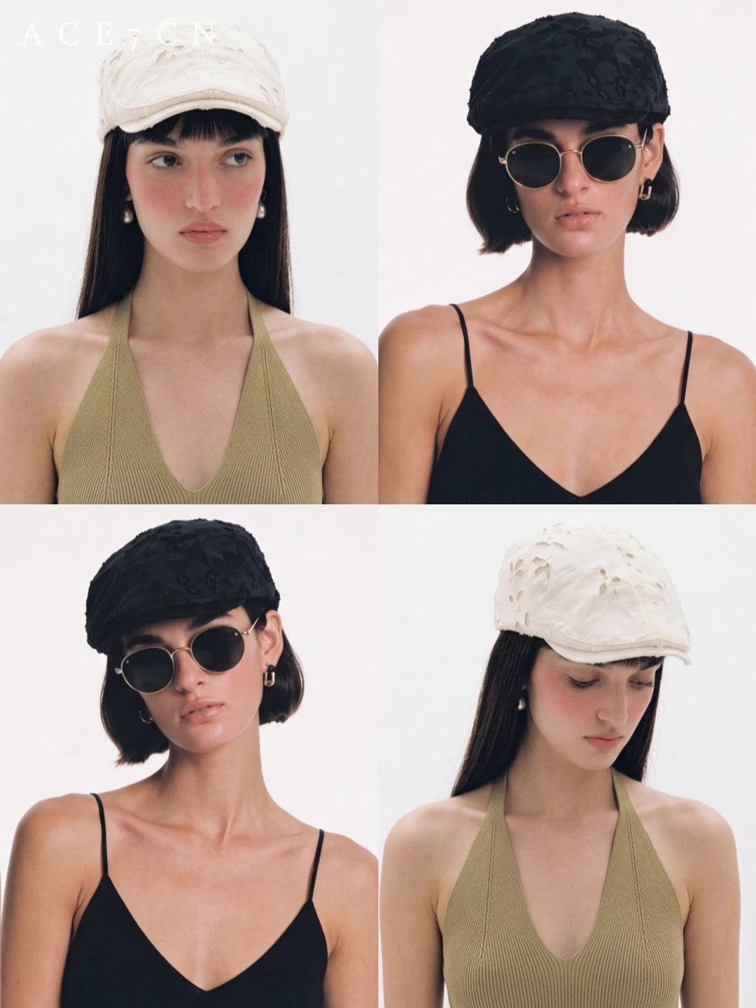 Embossed Burnout Flat Cap — ACE7CN