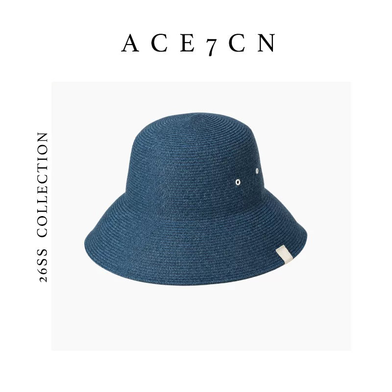 Foldable Wide-Brim Straw Cloche — ACE7CN