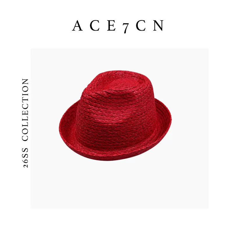 Short-Brim Raffia Fedora — ACE7CN