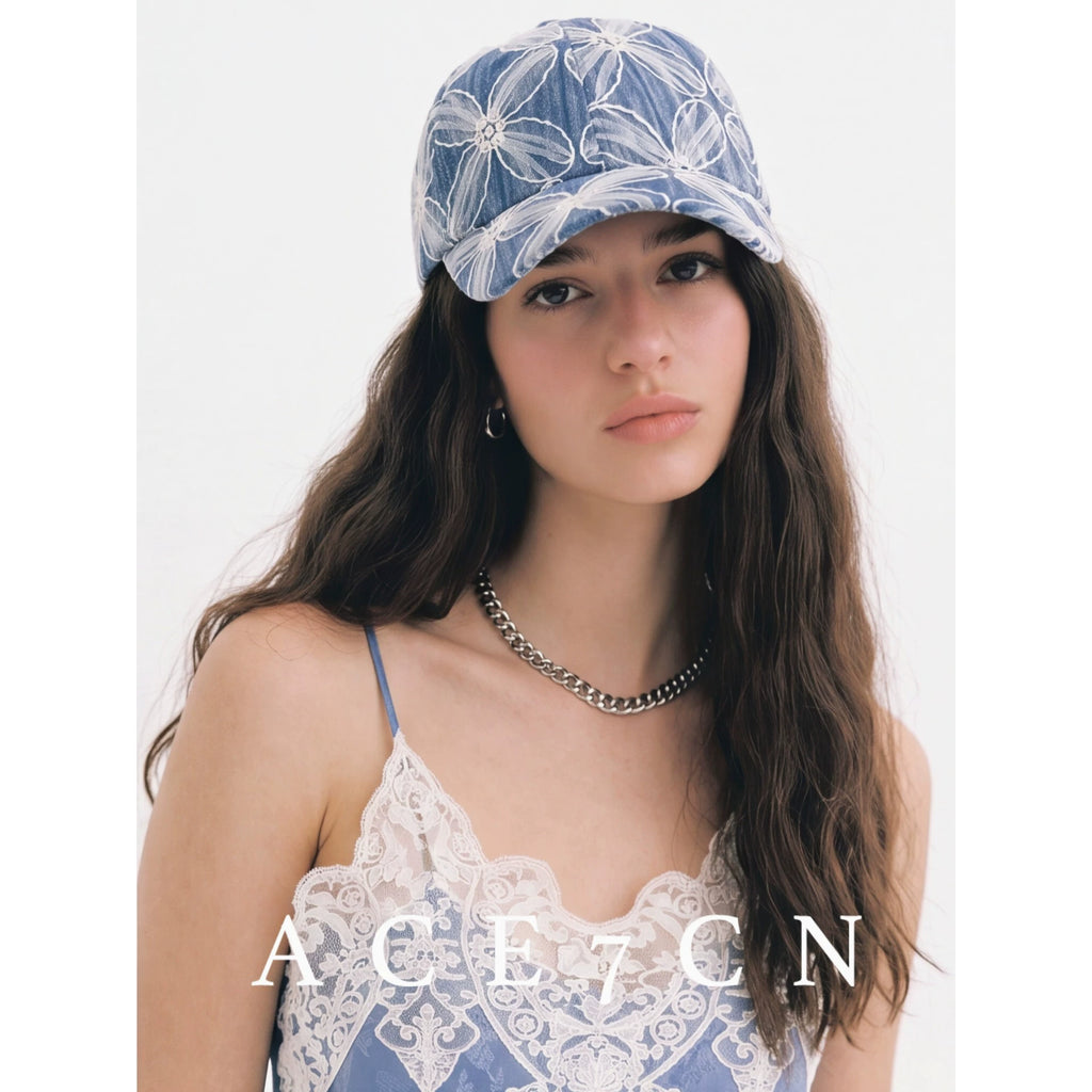 Lace-Embroidered Baseball Cap — ACE7CN