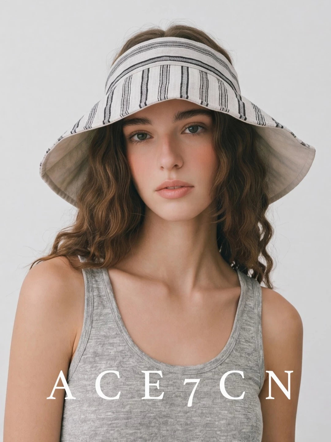 Striped Roll-Brim Visor — ACE7CN