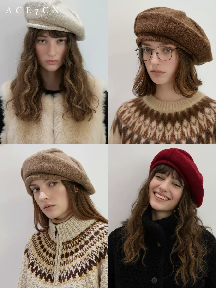 Soft Knit Wool Painter Beret — ACE7CN