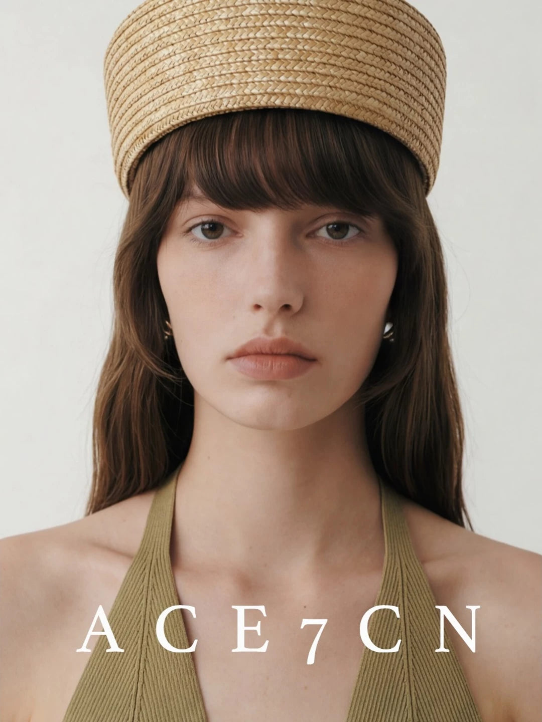 Handmade Straw Flat-Top Pillbox Hat — ACE7CN