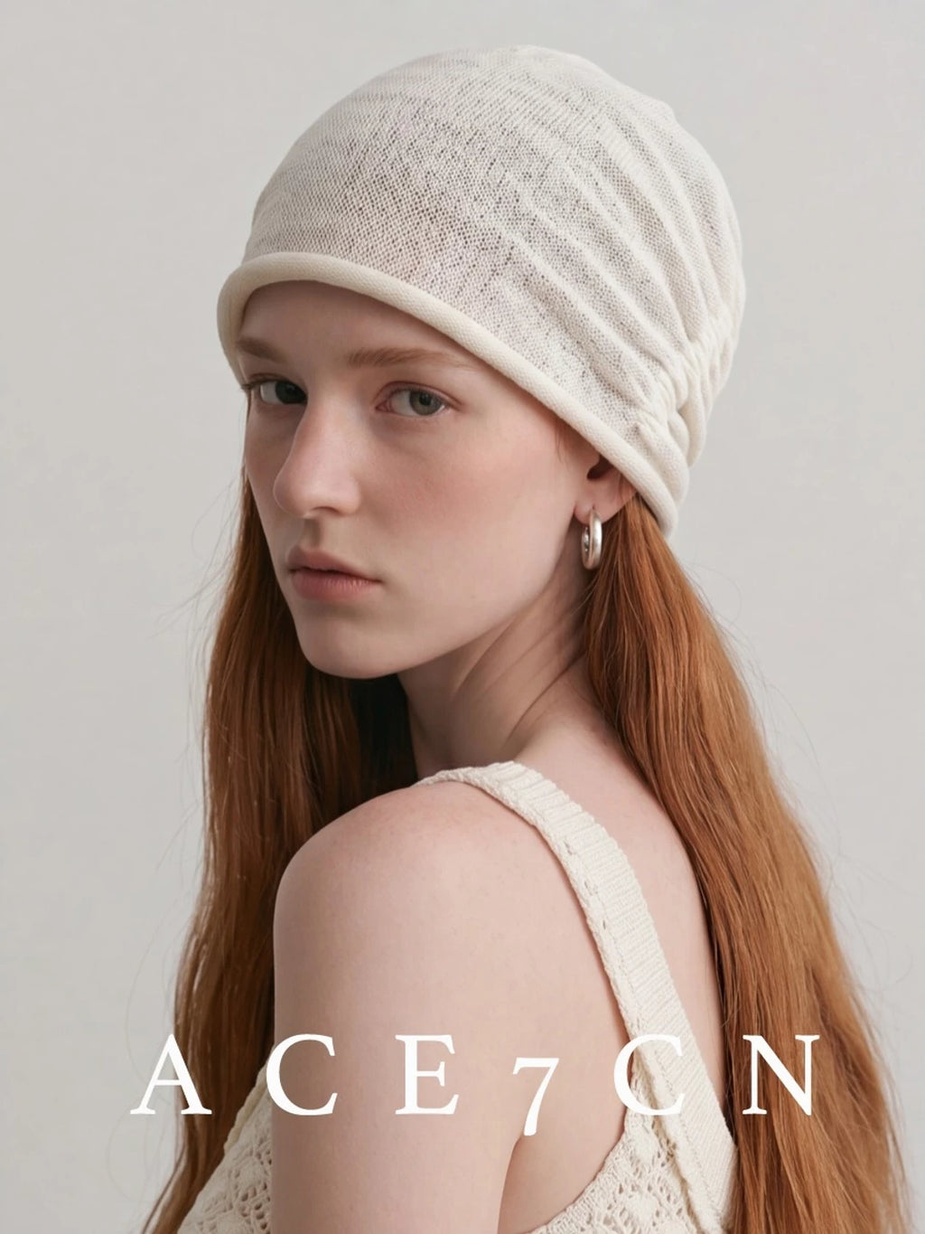 Pleated Linen Knit Beanie — ACE7CN