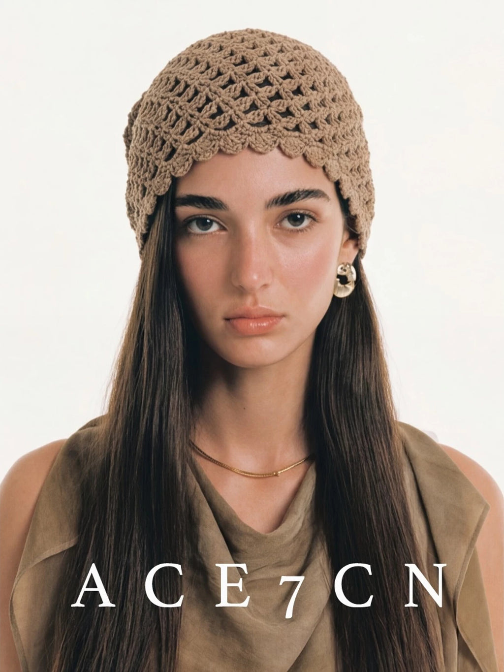Openwork Hand-Crochet Beanie — ACE7CN