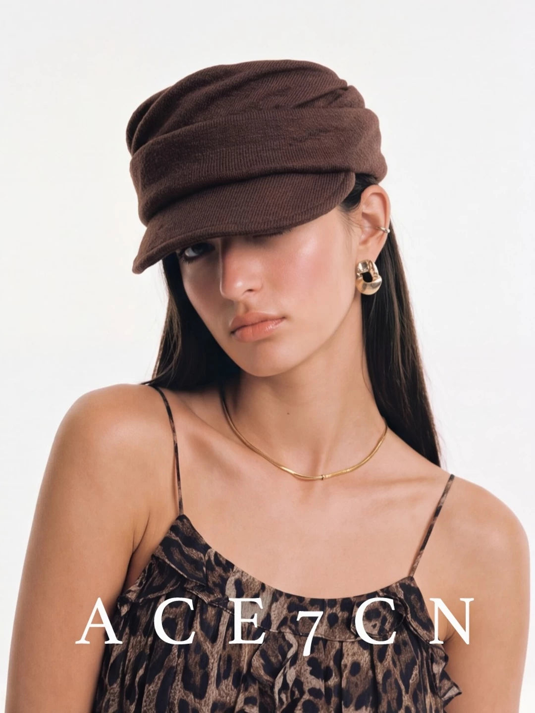 Japanese Vintage Niche Handmade Pleated Equestrian Hat Autumn-Winter