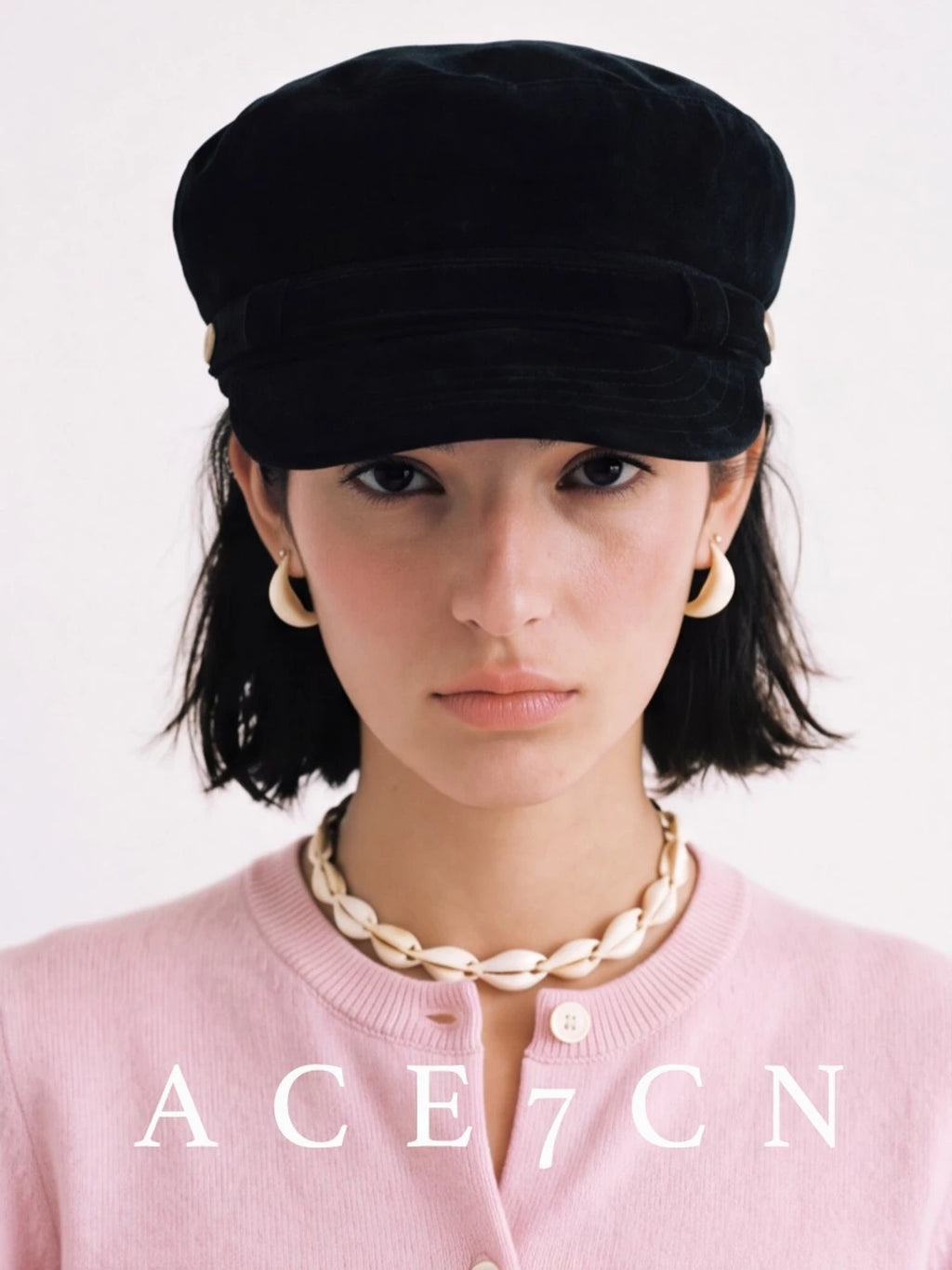Suede Flat-Top Newsboy Cap — ACE7CN