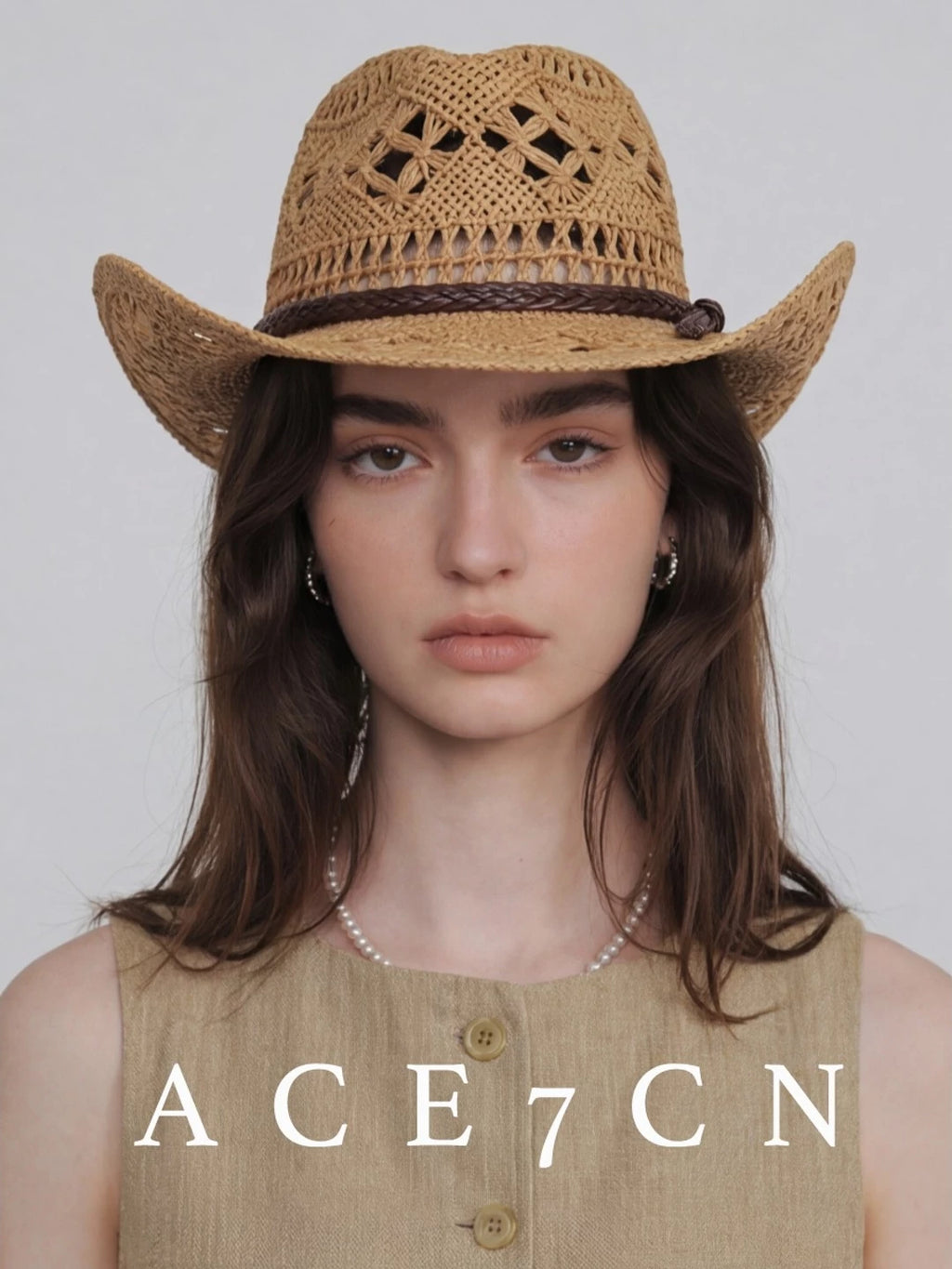 Openwork Straw Panama Hat — ACE7CN