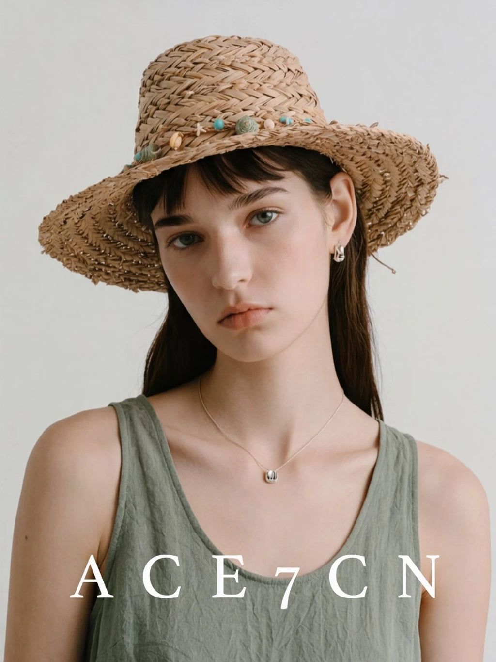 Conch-Bead Straw Fedora — ACE7CN