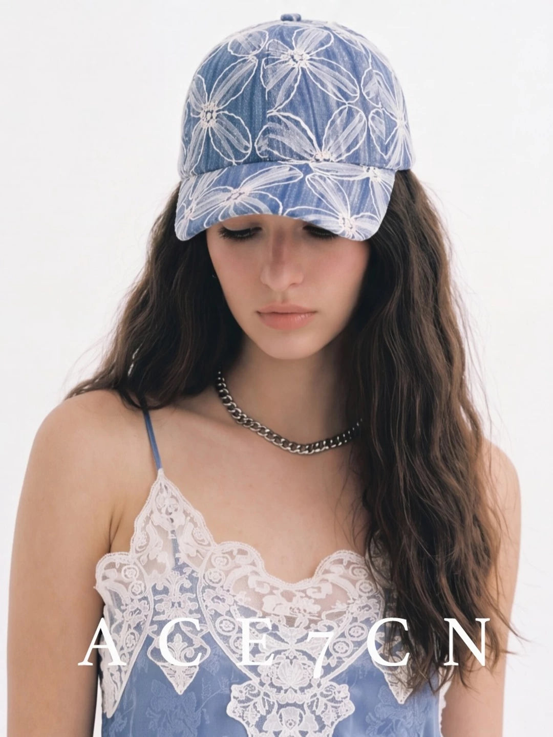 Lace-Embroidered Baseball Cap — ACE7CN