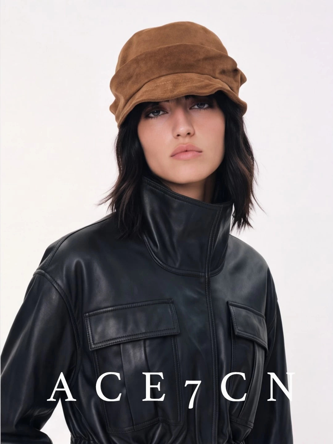 Japanese Niche Handmade Suede Flat-Top Hat Outdoor Riding