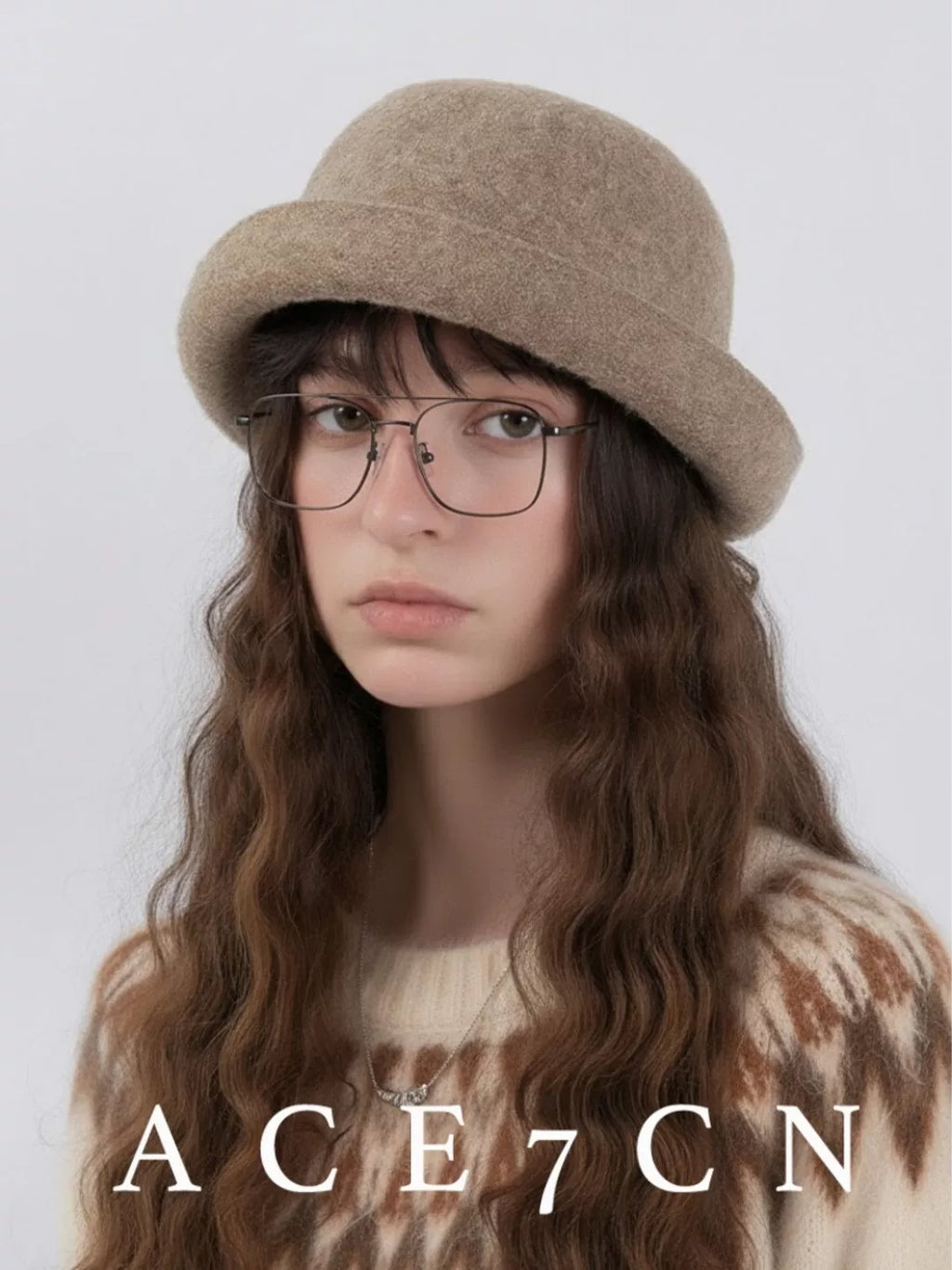 Candy-Tone Roll-Brim Wool-Blend Fedora — ACE7CN