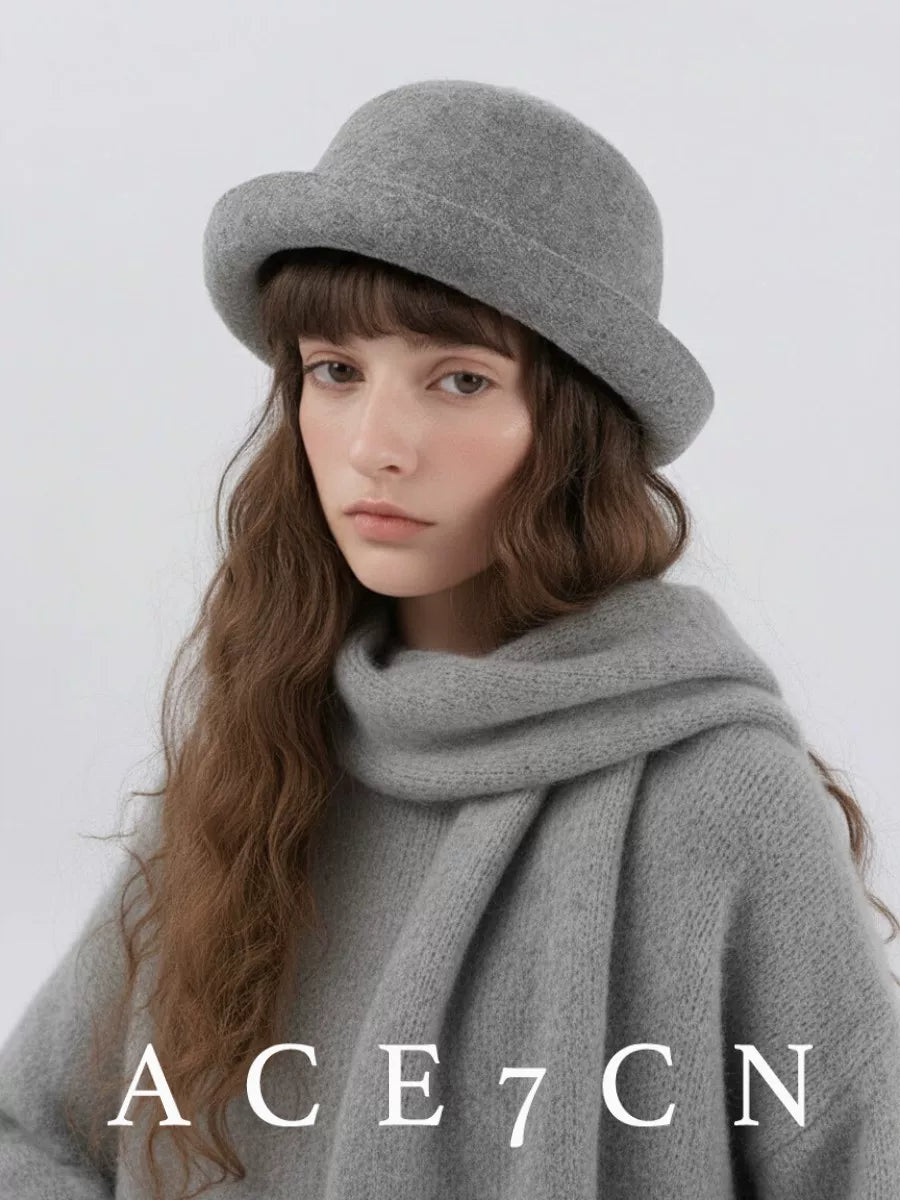Roll-Brim Wool-Blend Fedora — ACE7CN