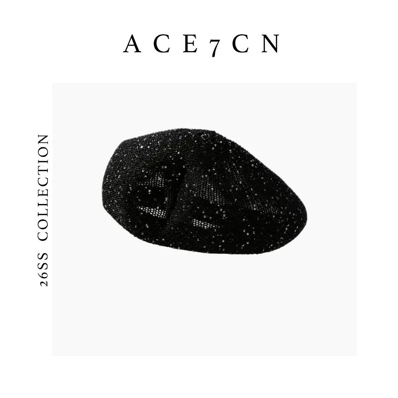 Fine Sequin Painter Beret — ACE7CN