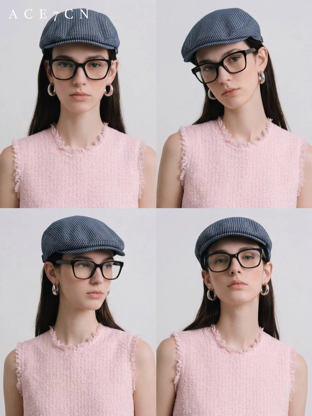 Multicolor Striped Flat Cap — ACE7CN